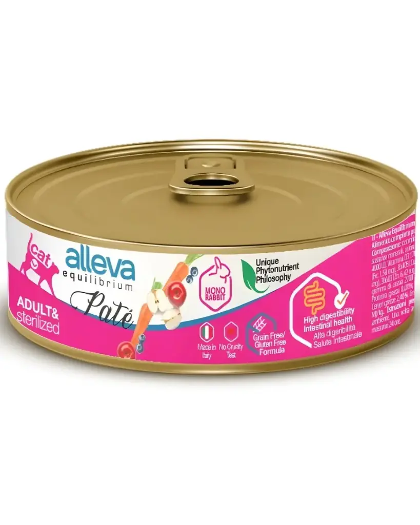 Pâtée Alleva Equilibrium Chat Adulte & Stérilisé Lapin (85 g) - Alleva 
