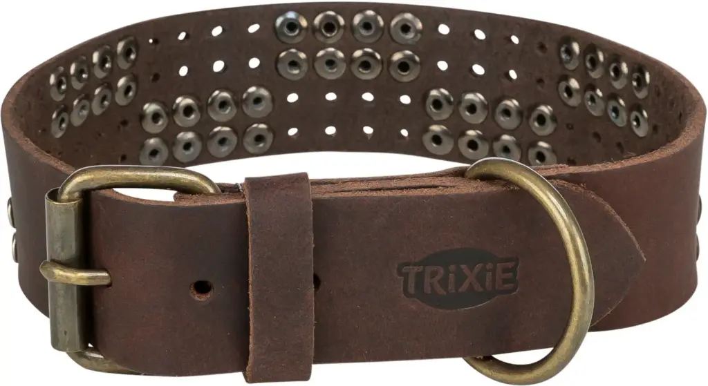 [J25110149] Collier en cuir rustique avec rivets - Trixie (S-M)