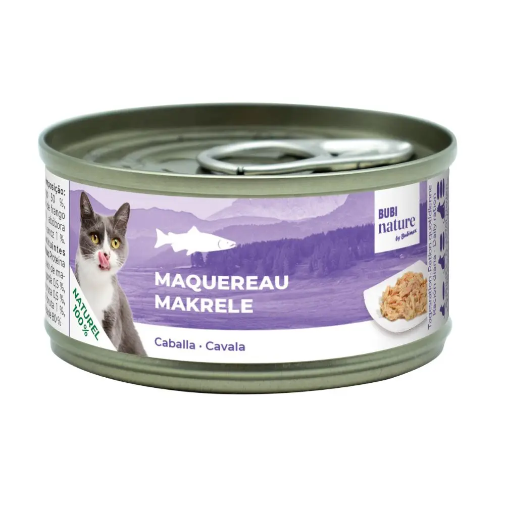 Boîte chat Bubi Nature maquereau (140 g) - Bubimex