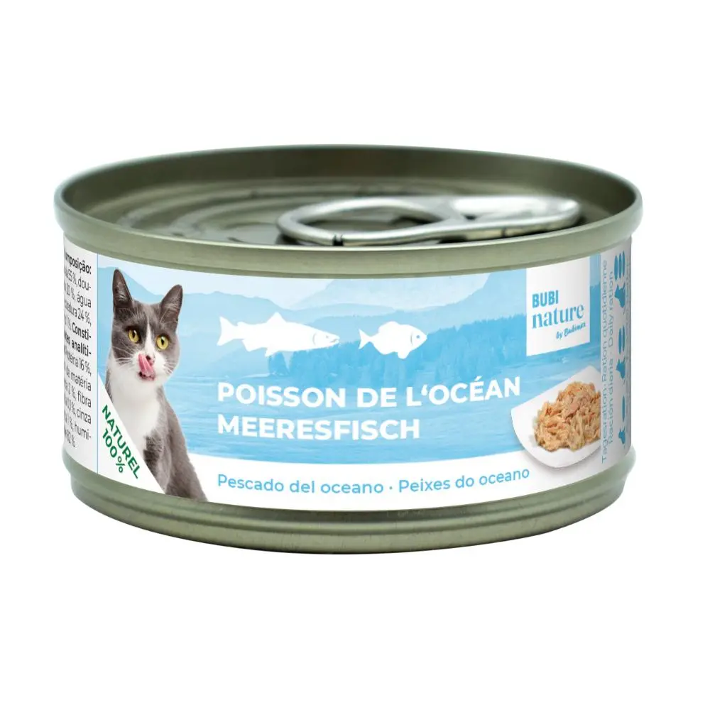 [J25110321] Boîte chat Bubi Nature poisson de l'océan (140 g) - Bubimex