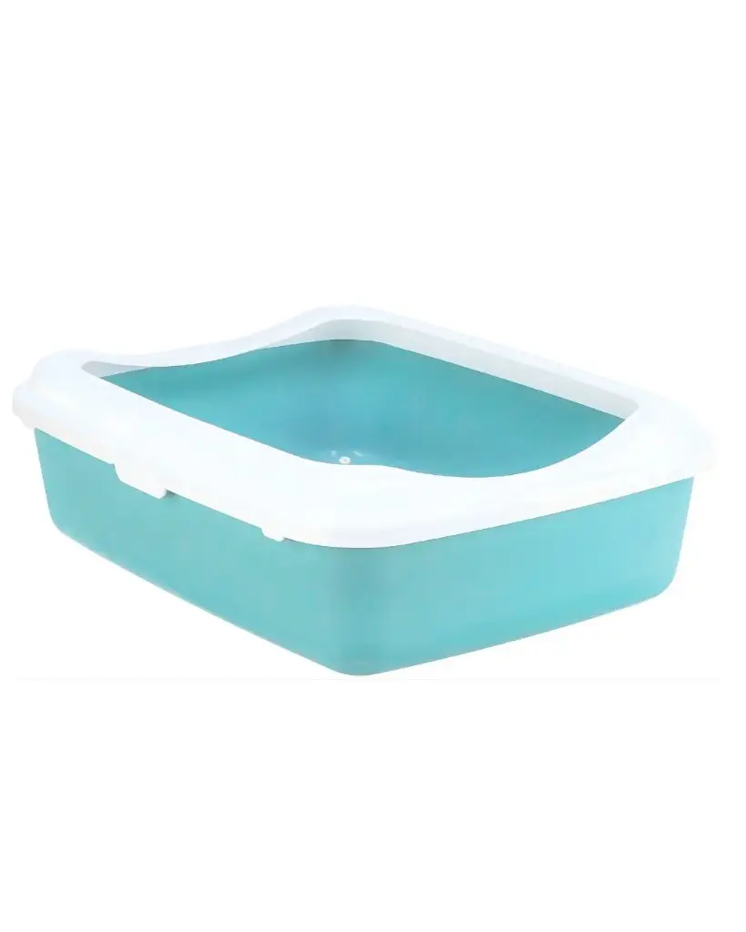 [J25110426] Bac à litière Classic avec rebord - Trixie (Bleu clair)