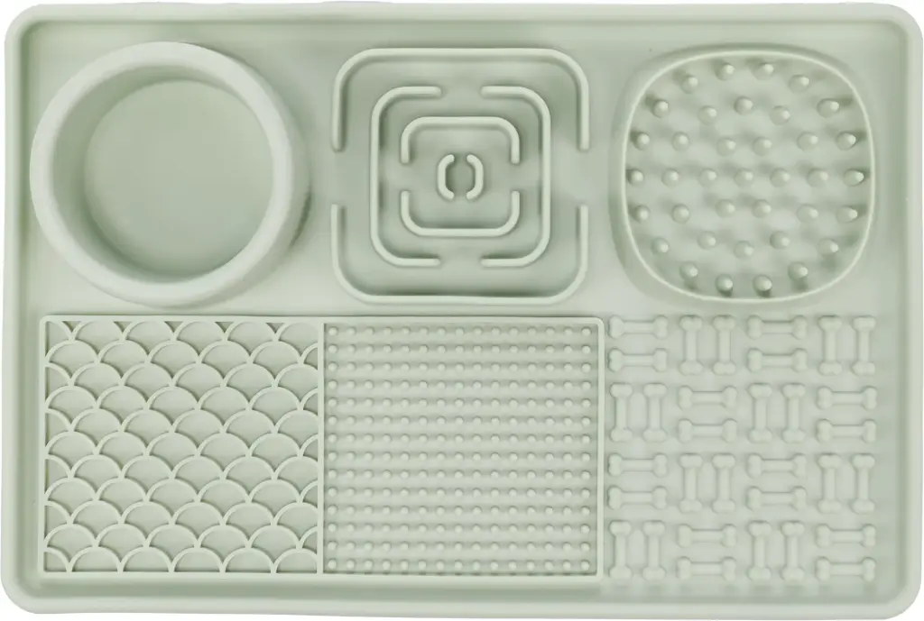 [J25120141] Tapis à lécher Pengu rectangle vert clair- Flamingo