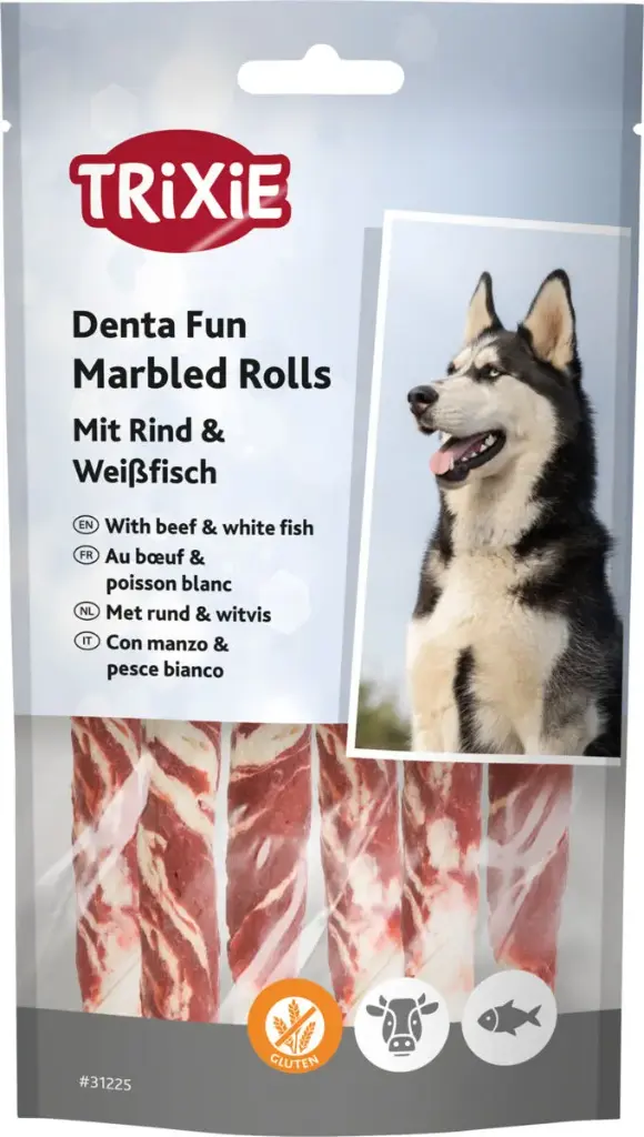 Denta Marble Beef Chewing Rolls 12 cm/6 pièces (70 g) - Trixie