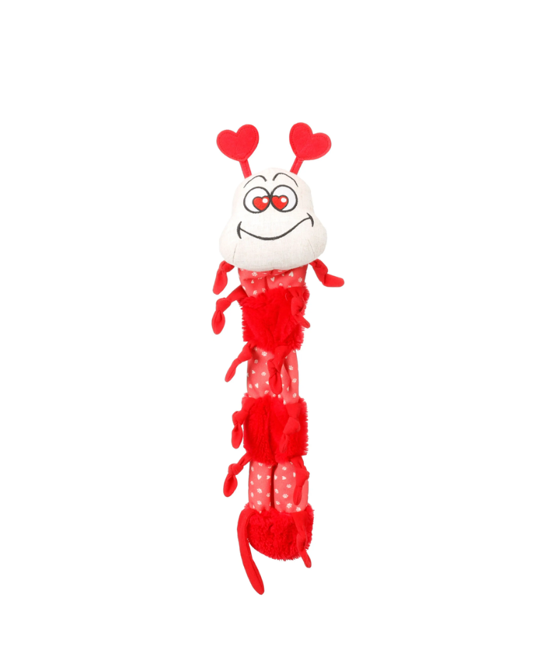 Jouet chenille rouge Saint-Valentin (45 cm) - Flamingo