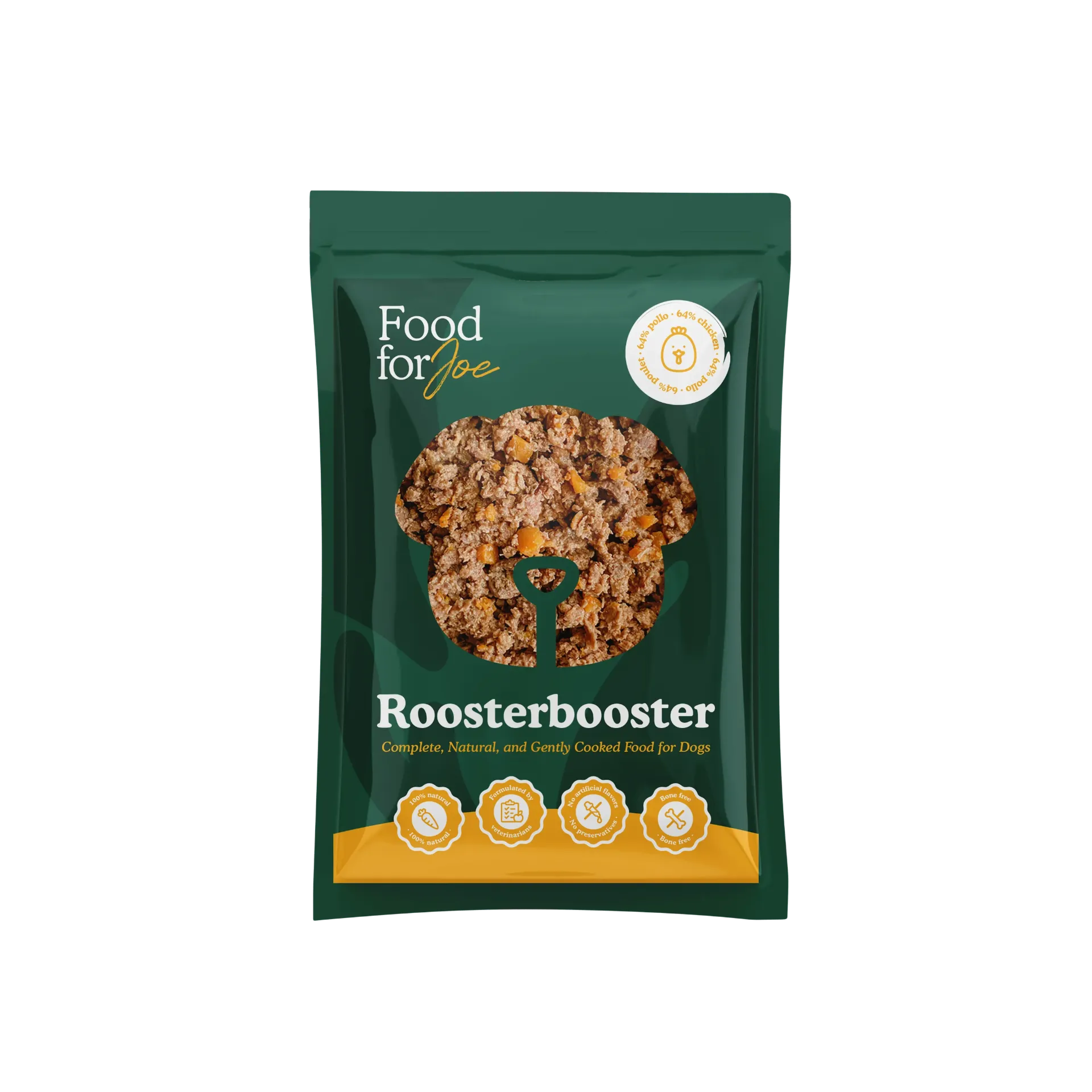 Roosterbooster recette cuisinée à base de poulet pour chien (200 g) - Food For Joe