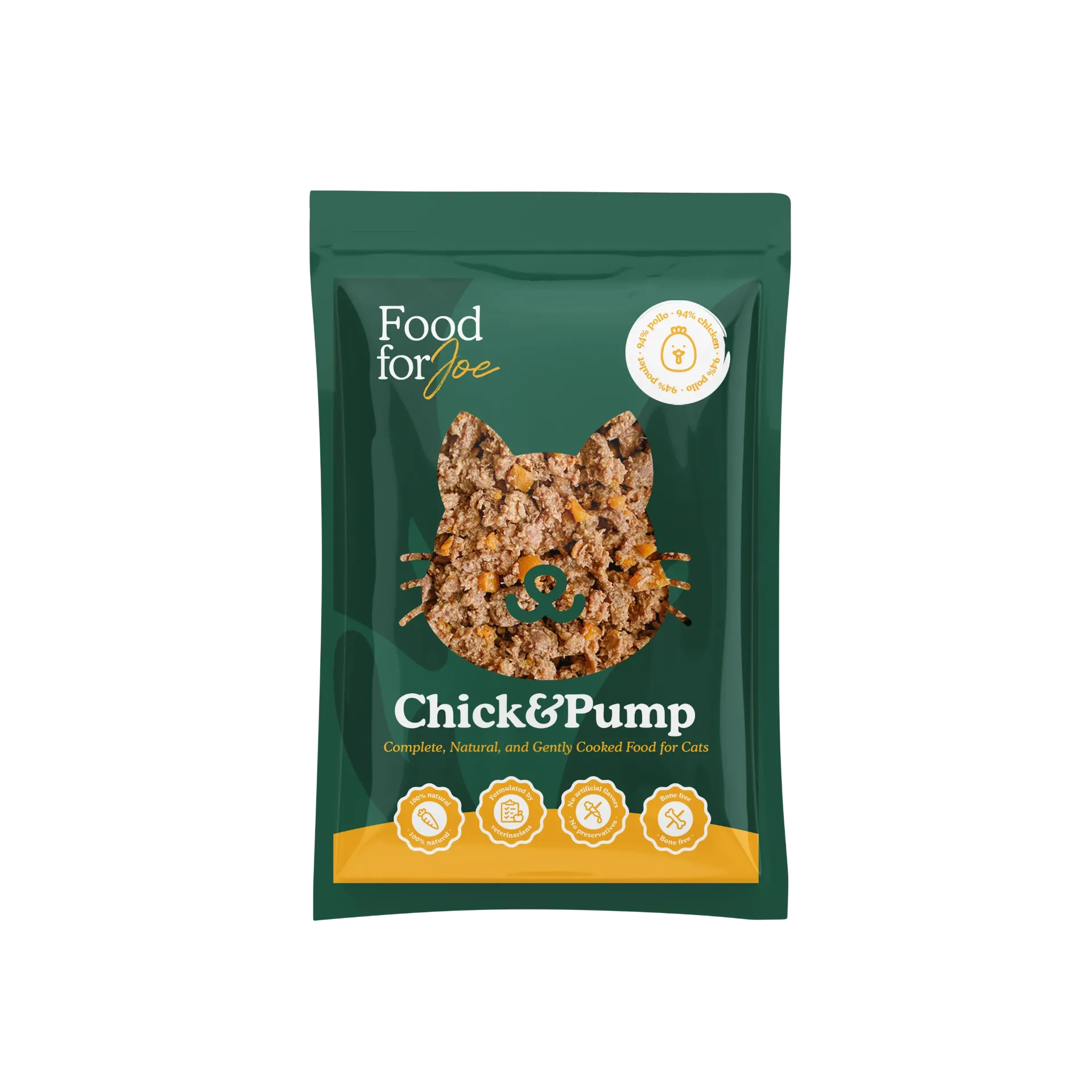 [J26010051] Chick&Pump recette cuisinée à base de poulet pour chat (200 g) - Food For Joe