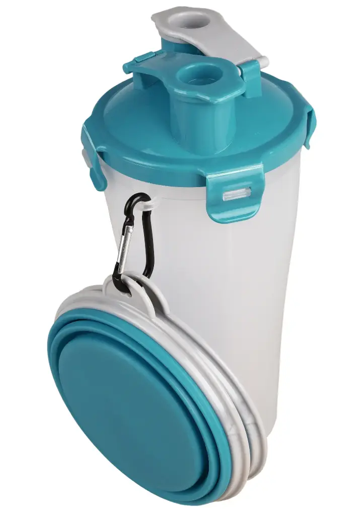 [J26010056] Tasse de voyage Trinka turquoise & gris clair - Flamingo