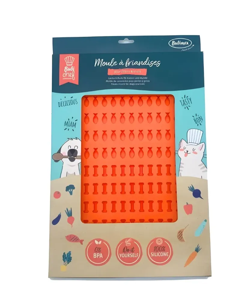 Moule à friandises BubiChef forme os et poisson - Bubimex