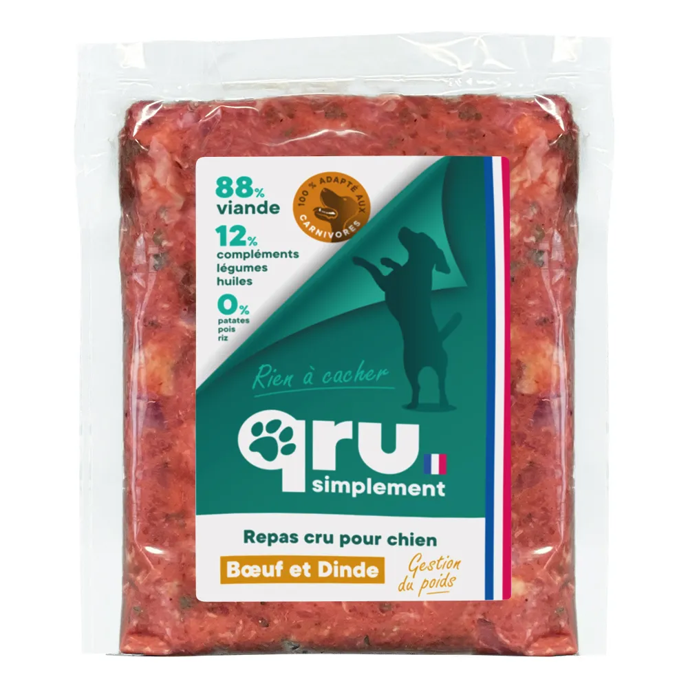 [J26010099] Recette bœuf et dinde (450 g) - QRU