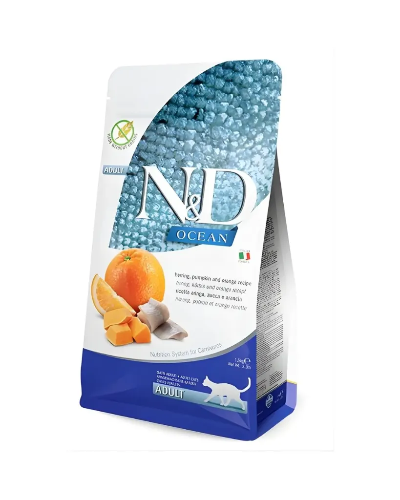 Océan Hareng, Potiron & Orange chat adulte (5 kg) - Farmina