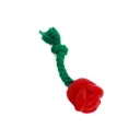 Peluche fleur rose longue tige à nouer - Wouapy