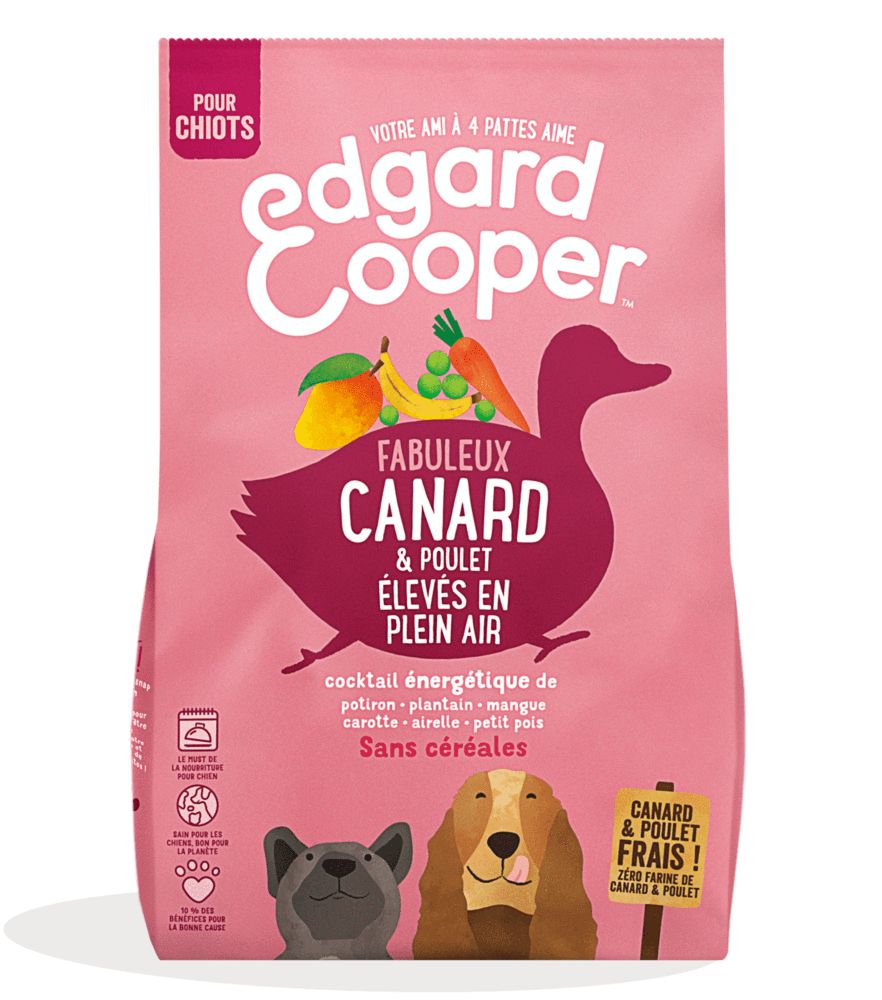 [J26010144] Croquettes chiot mini "Fabuleux canard & poulet" sans céréales (3 kg) - Edgard & Cooper