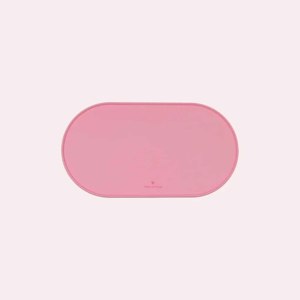 [J26020005] Tapis de Gamelle Cool Cat Club - Rose (S)  - Ziggy