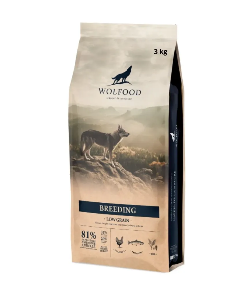 Breeding à la volaille et au riz - Chiot/Chien adulte/senior (3 kg) - Wolfood