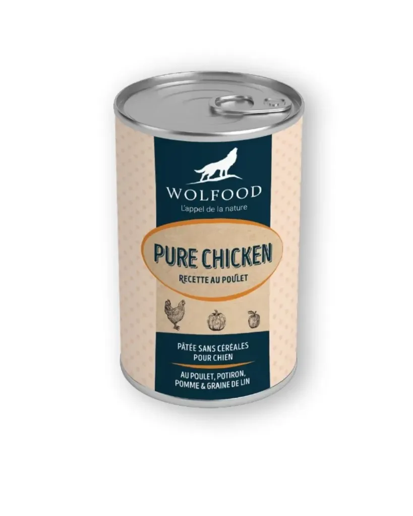 [J26020039] Pâtée poulet (6 boîtes 400 g) - Wolfood