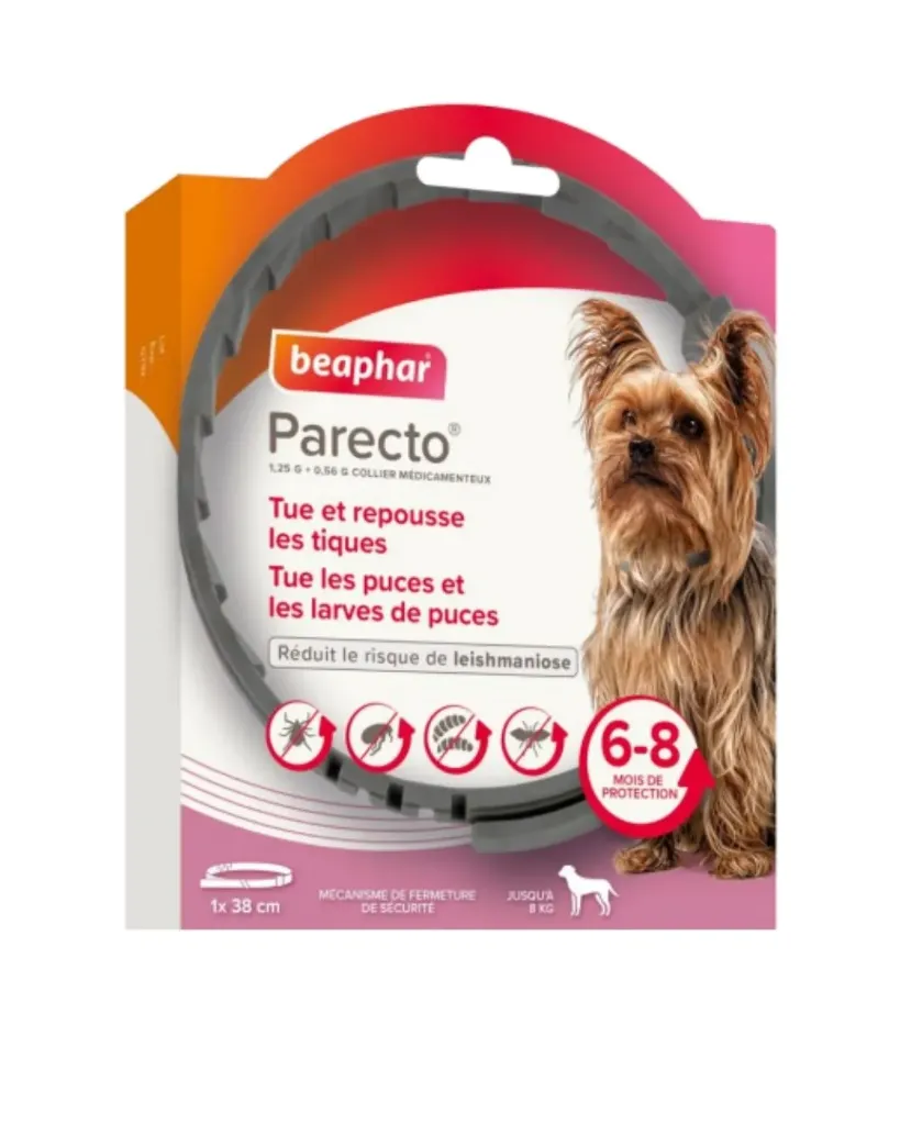 [J26030021] Collier antiparasitaire Parecto (chien jusqu'à 8 kg) - Beaphar