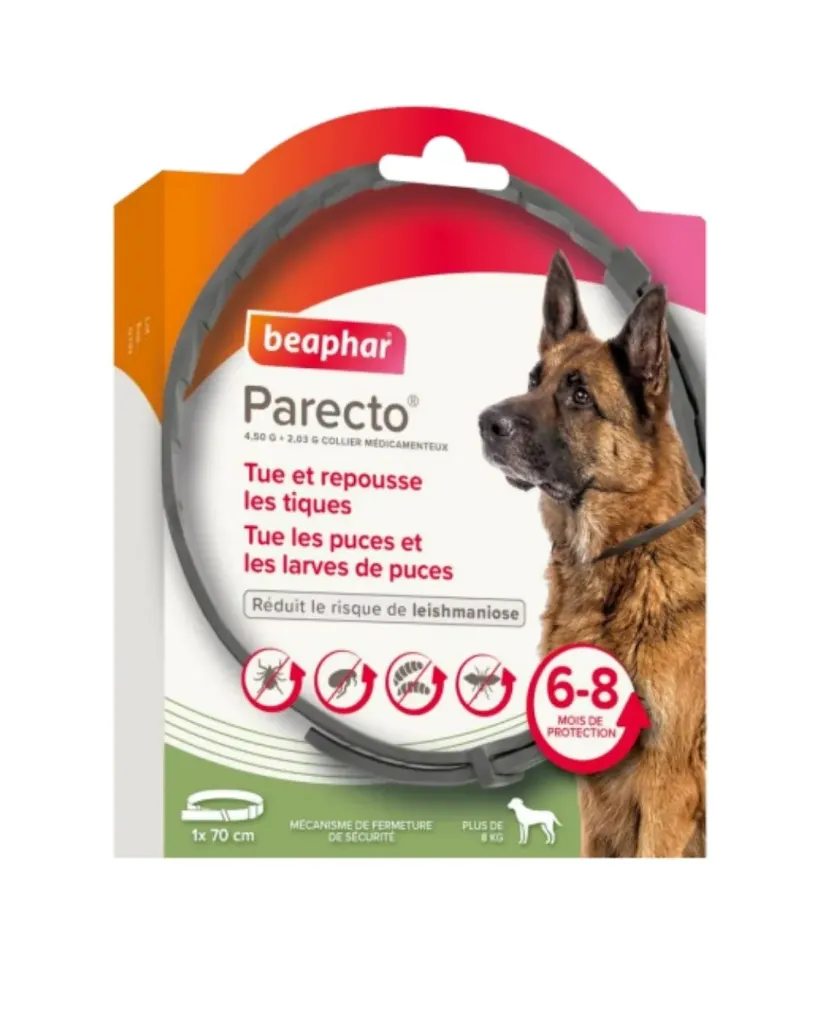 [J26030022] Collier antiparasitaire Parecto  (chien de plus de 8 kg) - Beaphar