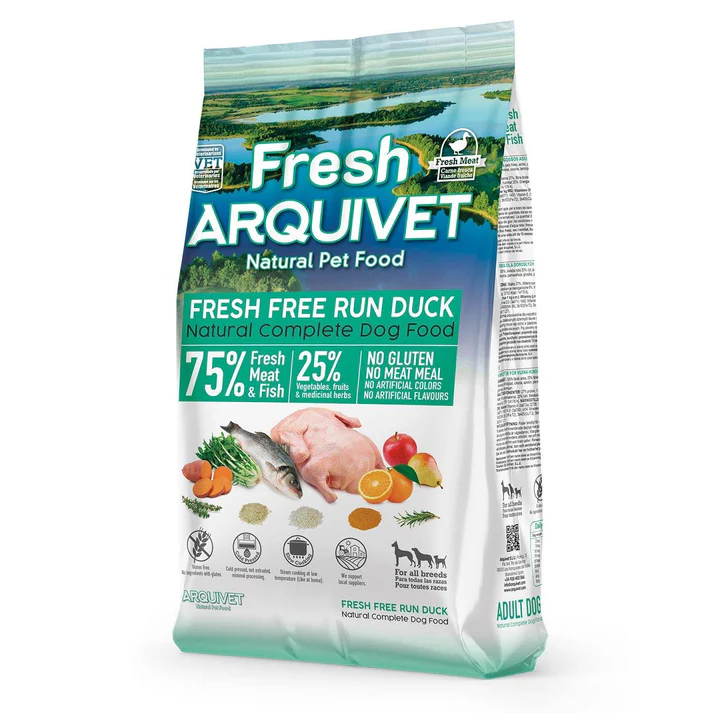 Aliment semi-humide avec du canard frais élevé en plein air (10 kg) - Arquivet