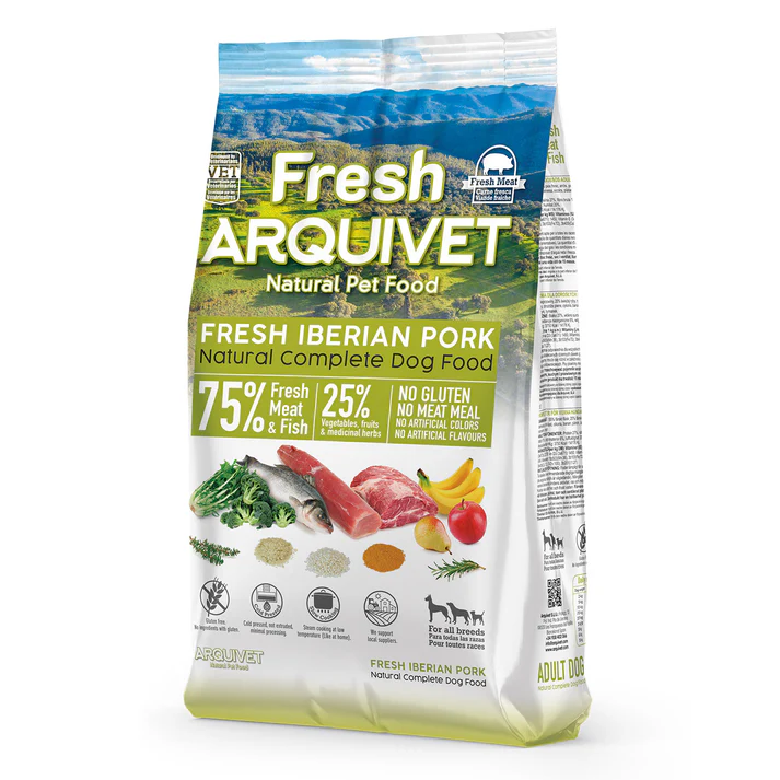 Aliment semi-humide chien au porc ibérique frais (2.5 kg) - Arquivet