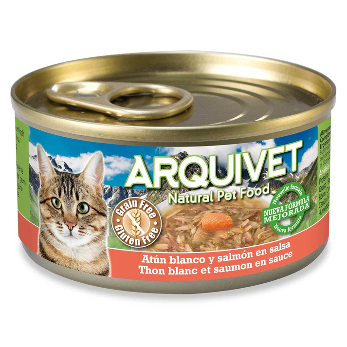 [J26030106] Thon blanc et saumon en sauce - Mini filets (1 boîte 80 g) - Arquivet