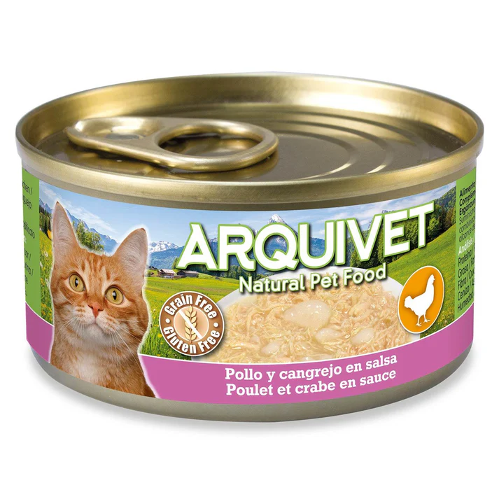 [J26030111] Poulet et crabe en sauce - Mini filets (1 boîte 80 g) - Arquivet