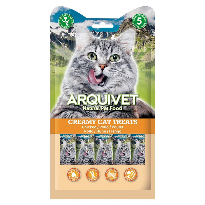 [J26030112] Snack crémeux au poulet - Creamy Cat Treats (5 sticks 14 g) - Arquivet