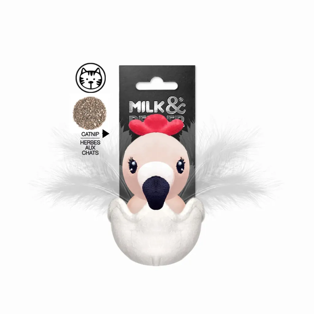 [J26040158] Peluche poussin flamant rose Angelina (10 cm) - Milk&Pepper
