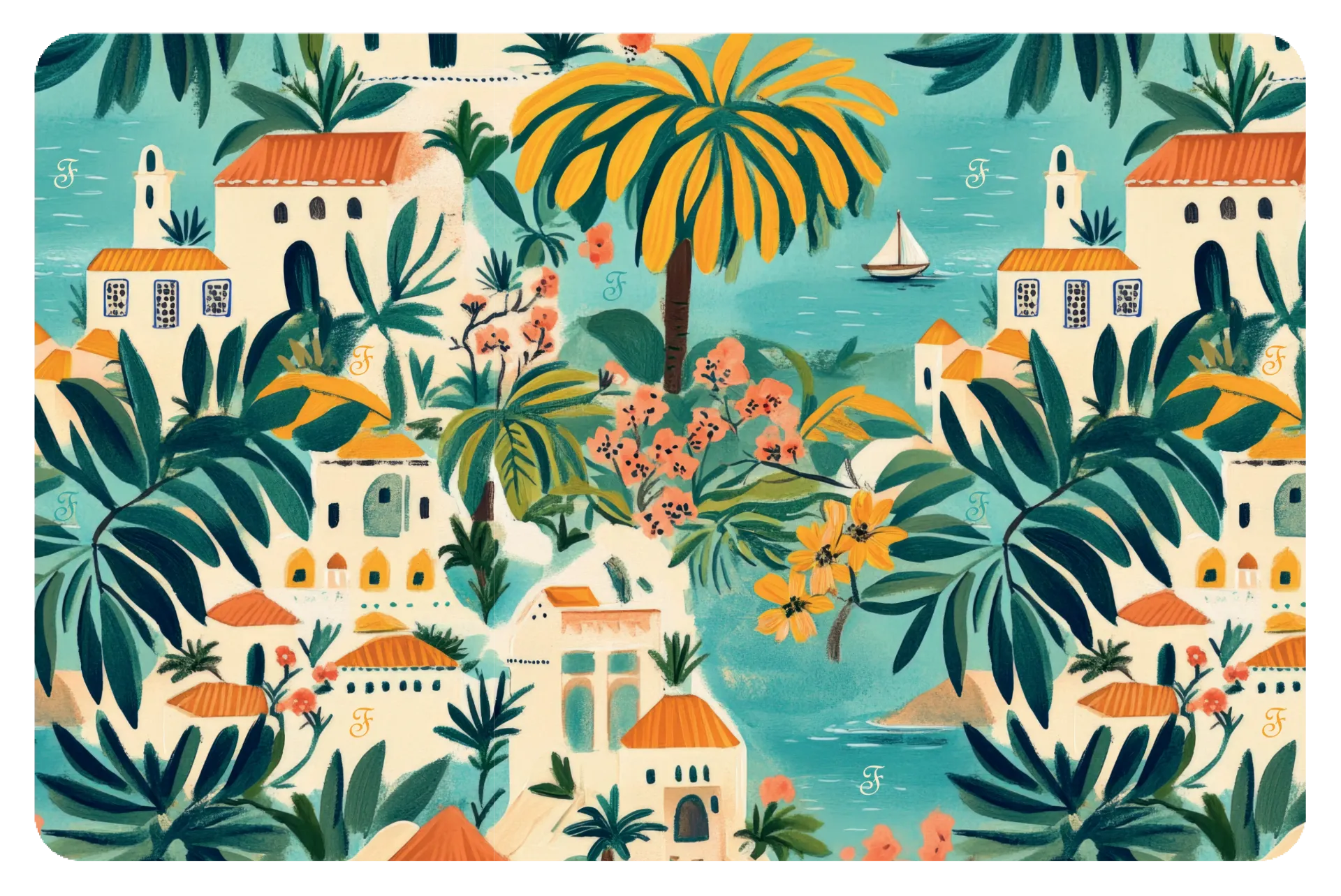 [J26040268] Tapis pour bol Portofino (43 x 28 cm) - Ferribiella