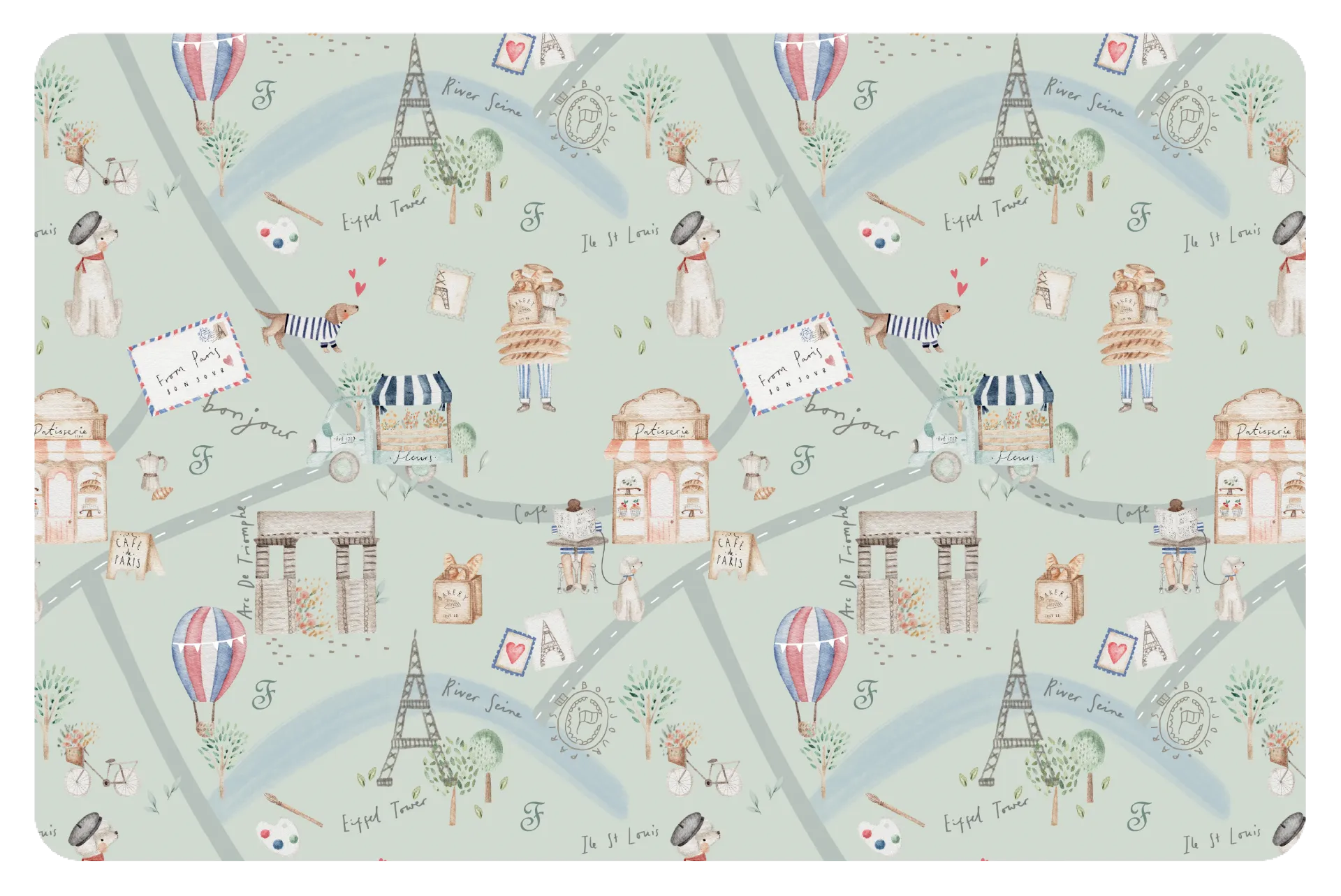 [J26040271] Tapis pour bol Paris (43 x 28 cm) - Ferribiella