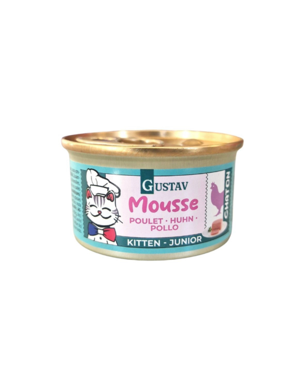 Mousse Chat Kitten au poulet (boîte 85 g) - Gustav