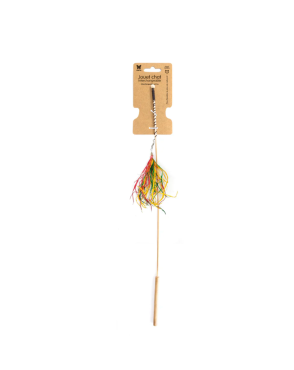 [J26060025] Canne à pêche pour chat en bambou (50 cm) - Martin Sellier