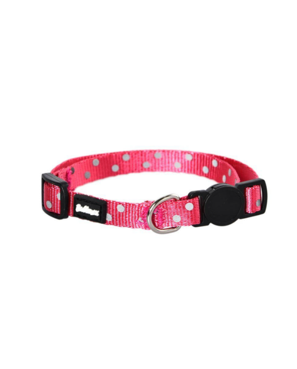 [J26060026] Collier pour chat réfléchissant rose (20-32 cm) - Bubimex