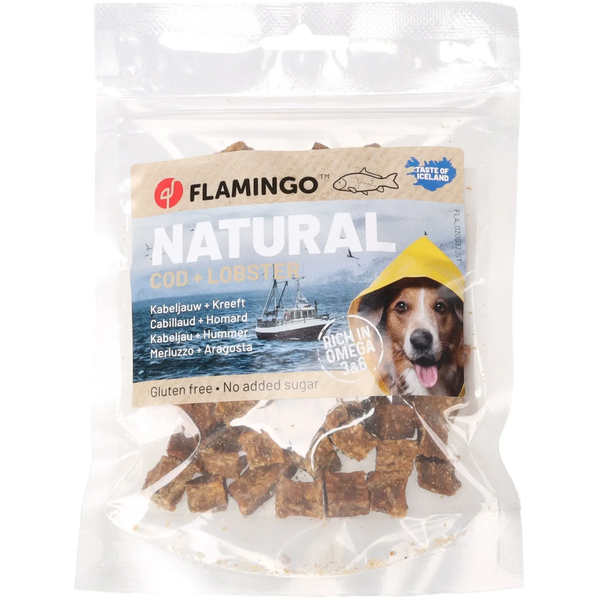 Friandises nature petits blocs avec cabillaud & homard (75 g) - Flamingo
