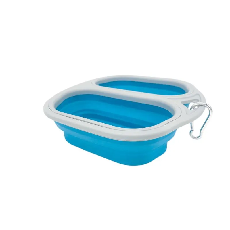 [J26060059] Double gamelle silicone pliable (2 x 400 ml) - Bubimex