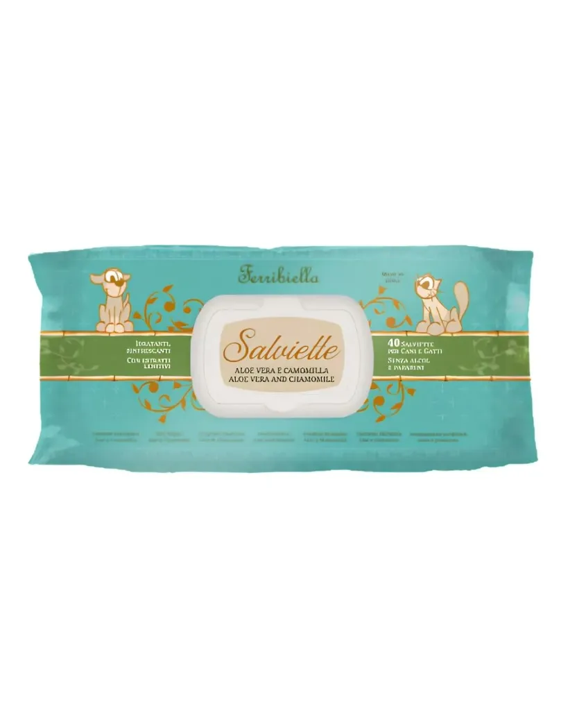 [J26060208] NEW - Lingettes humides aloe vera / camomille (40 lingettes) - Ferribiella