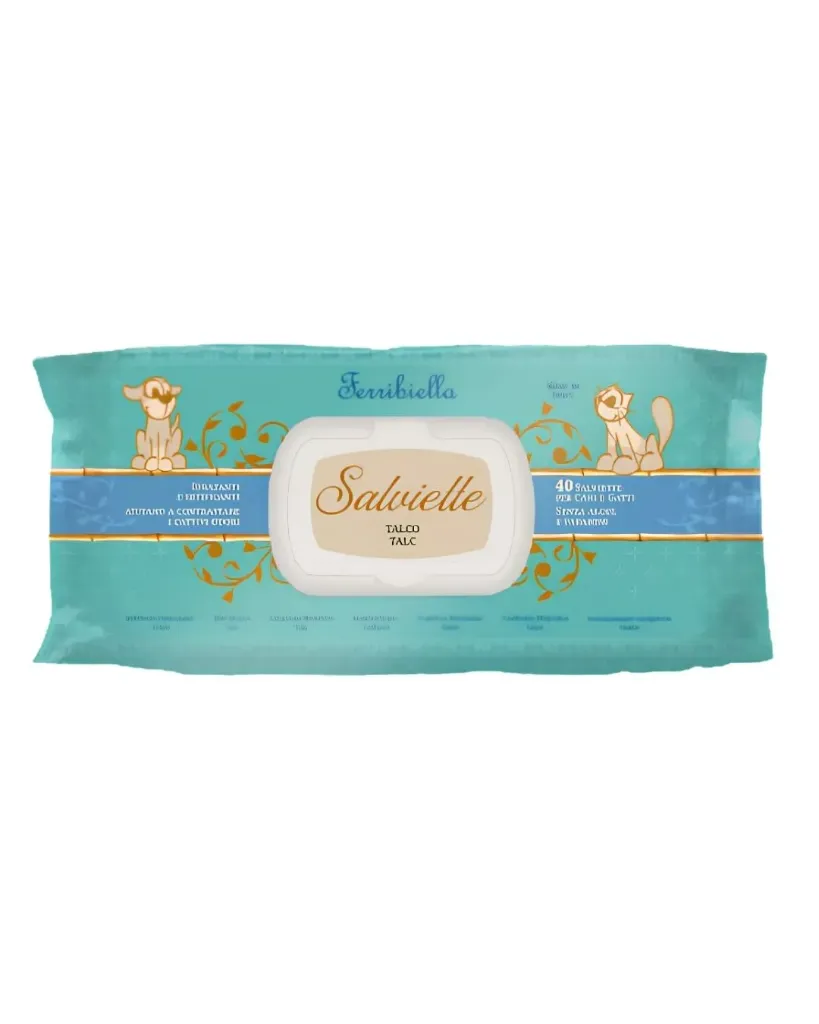 [J26060223] NEW - Lingettes humides talc (40 lingettes) - Ferribiella