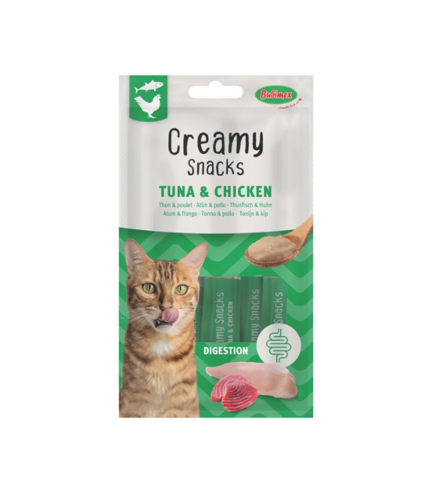 [J26060224] Creamy snacks thon et poulet pour chat (4 sticks 15 g) - Bubimex