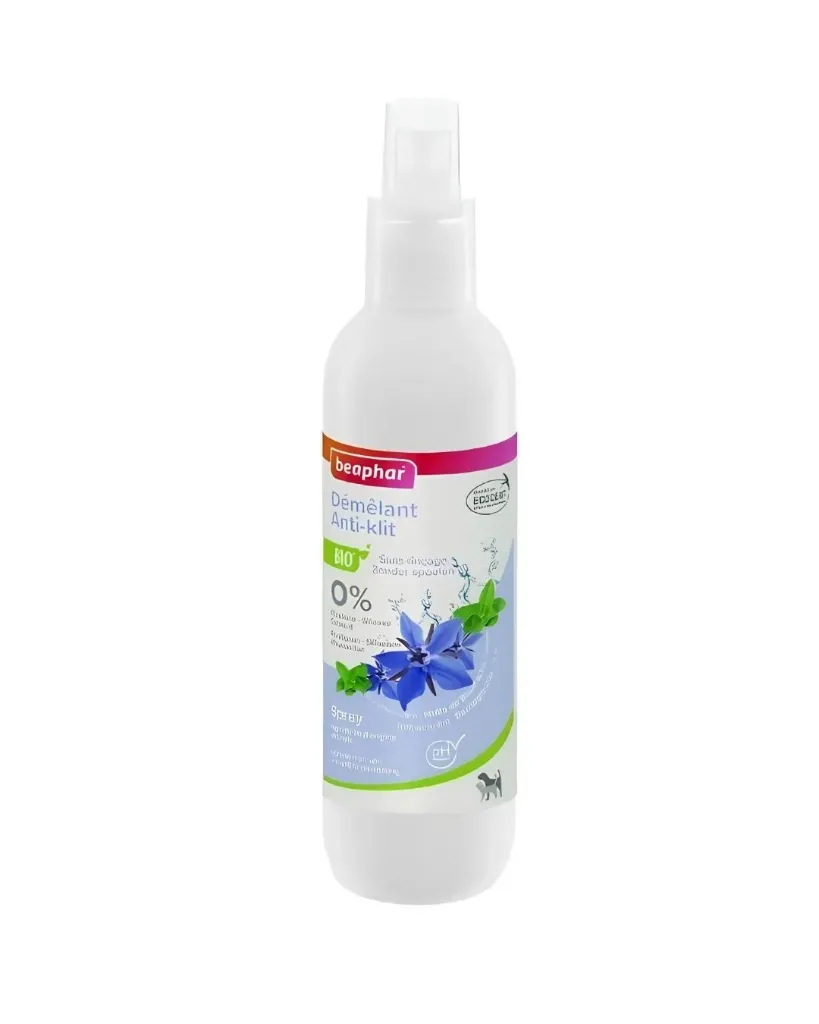 [J26070027] NEW - Spray démêlant bio Anti-Klit - extraits naturels de menthe & huile de bourrache (200 ml) - Beaphar