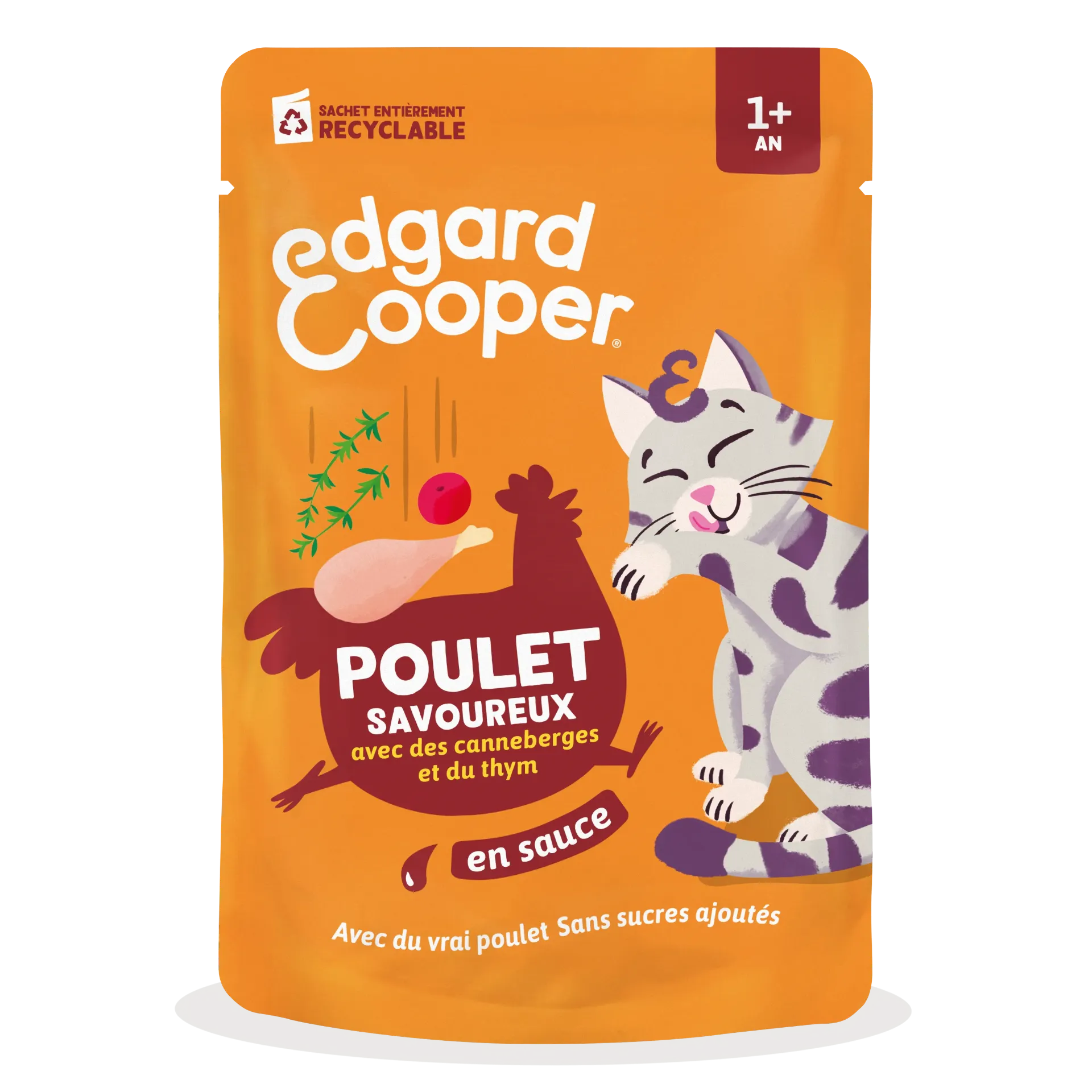 Morceaux en sauce en sachet Poulet (1 sachet 85 g) - Edgard & Cooper