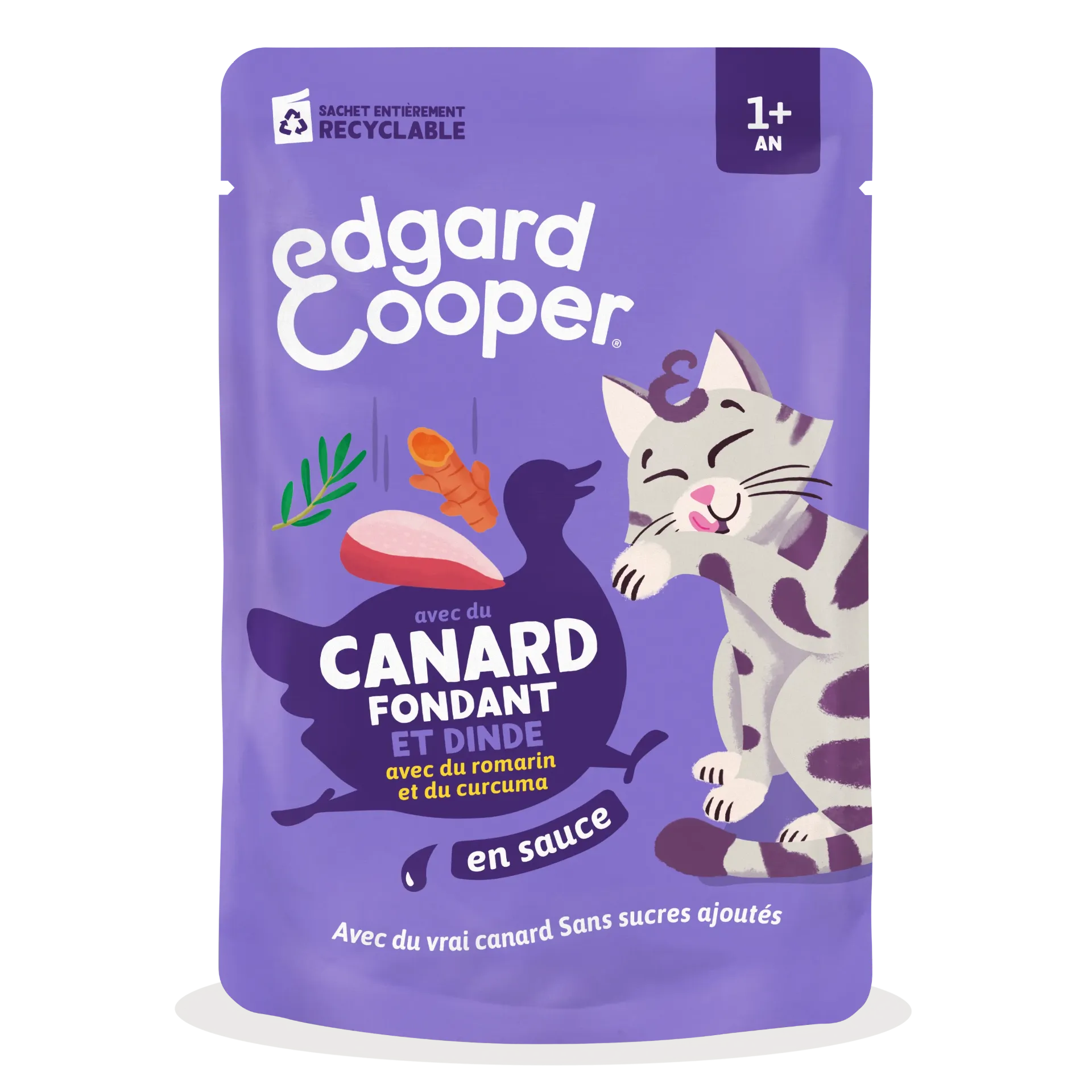 Morceaux en sauce en sachet Canard dinde (1 sachet 85 g) - Edgard & Cooper