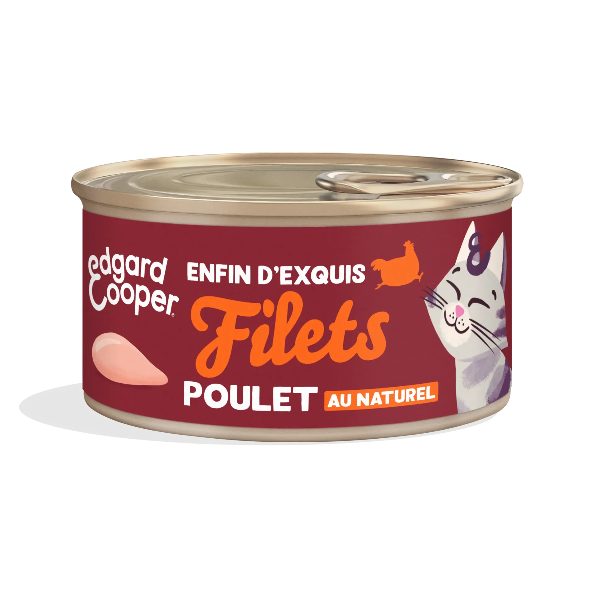 Filets pour chat au poulet au naturel (70 g) - Edgard & Cooper