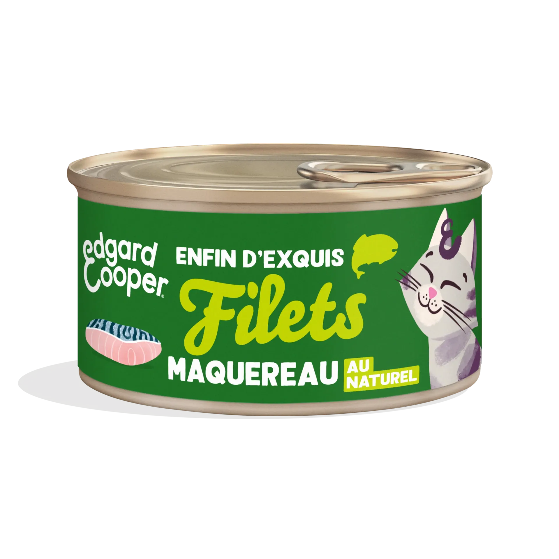 [J26080021] Filets pour chat au maquereau au naturel (70 g) - Edgard & Cooper
