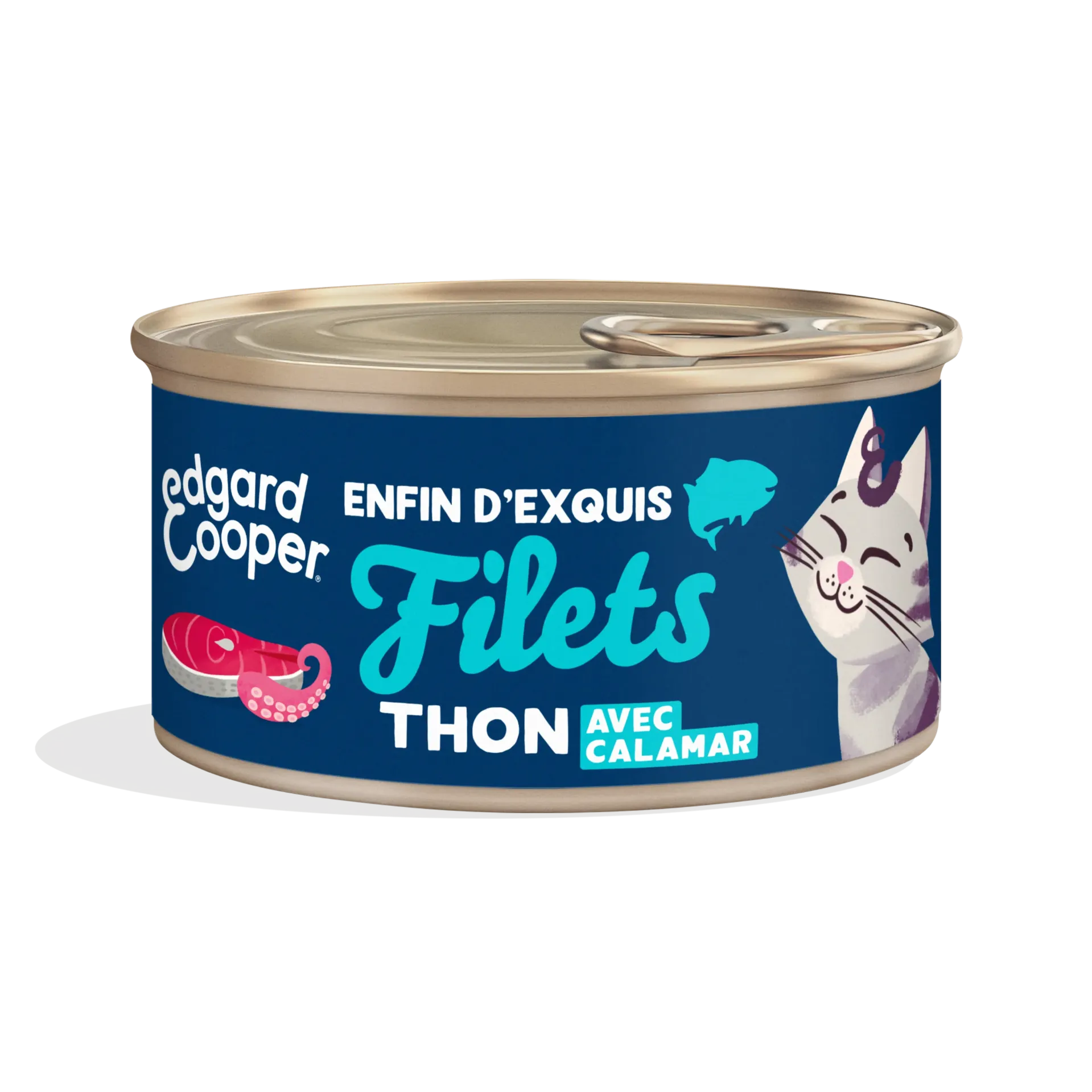 [J26080022] Filets pour chat au thon et au calamar (70 g) - Edgard & Cooper
