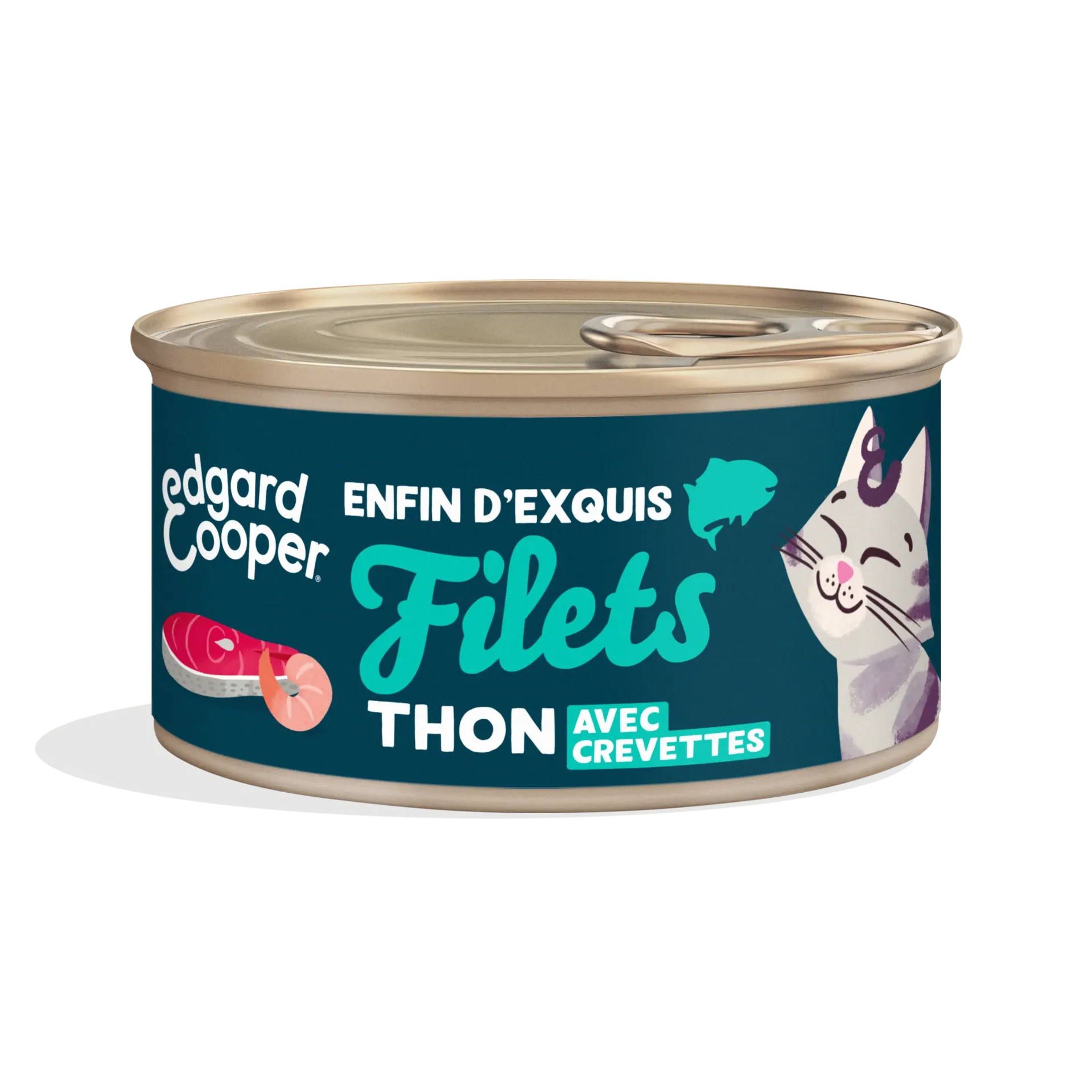 [J26080023] Filets pour chat au thon et aux crevettes (70 g) - Edgard & Cooper