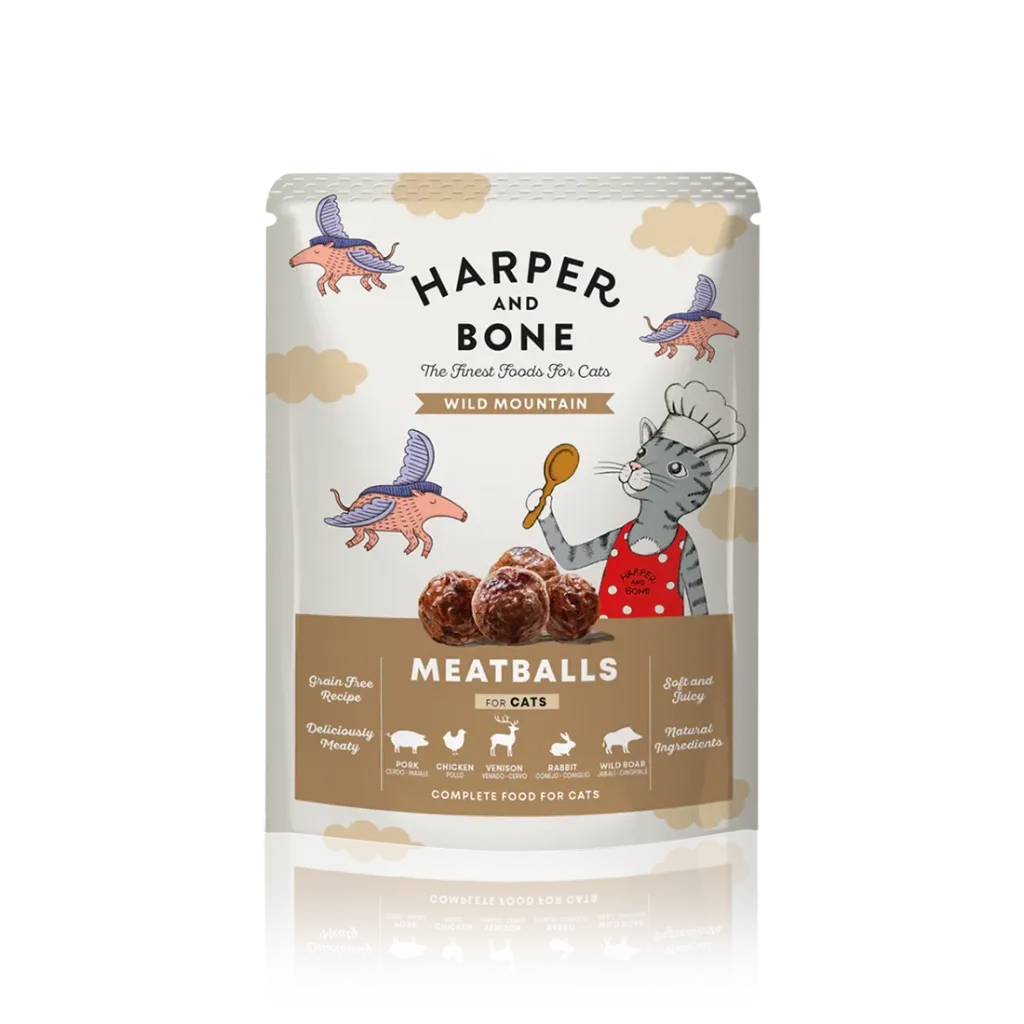 [J26090015] Meatballs Wild Mountain pour Chat (85 g) - Harper & Bone