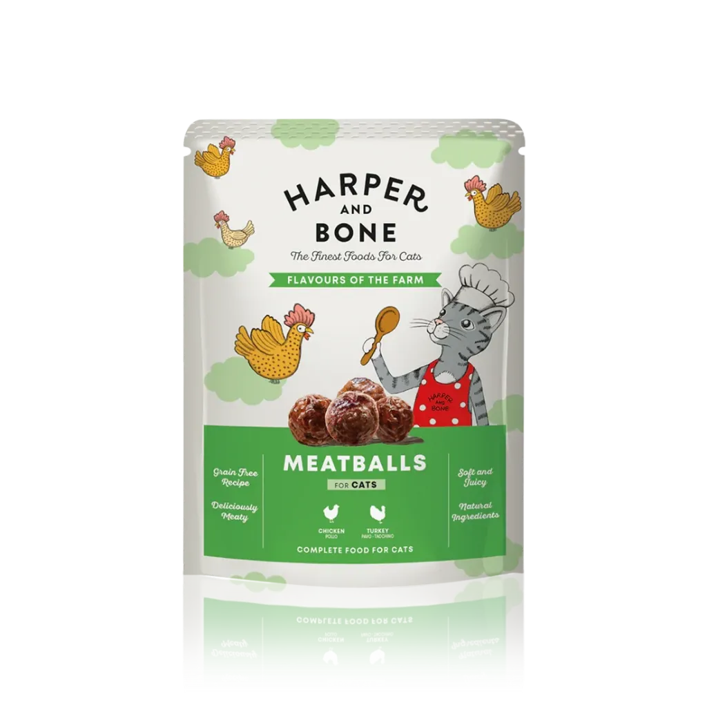 [J26090016] Meatballs Flavours of the Farm pour Chat (85 g) - Harper & Bone