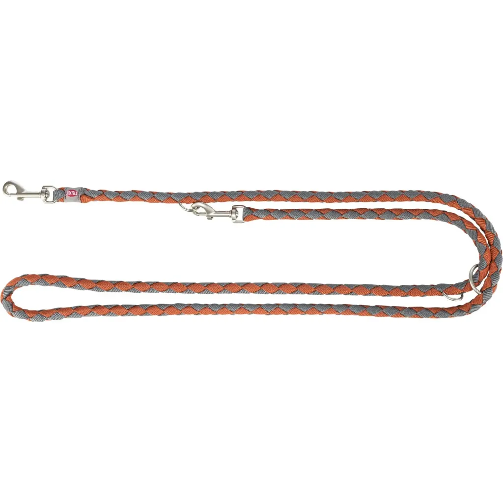 [J26090033] Laisse réglable "Cavo" - Rouille/Gris graphite (L-XL) - Trixie