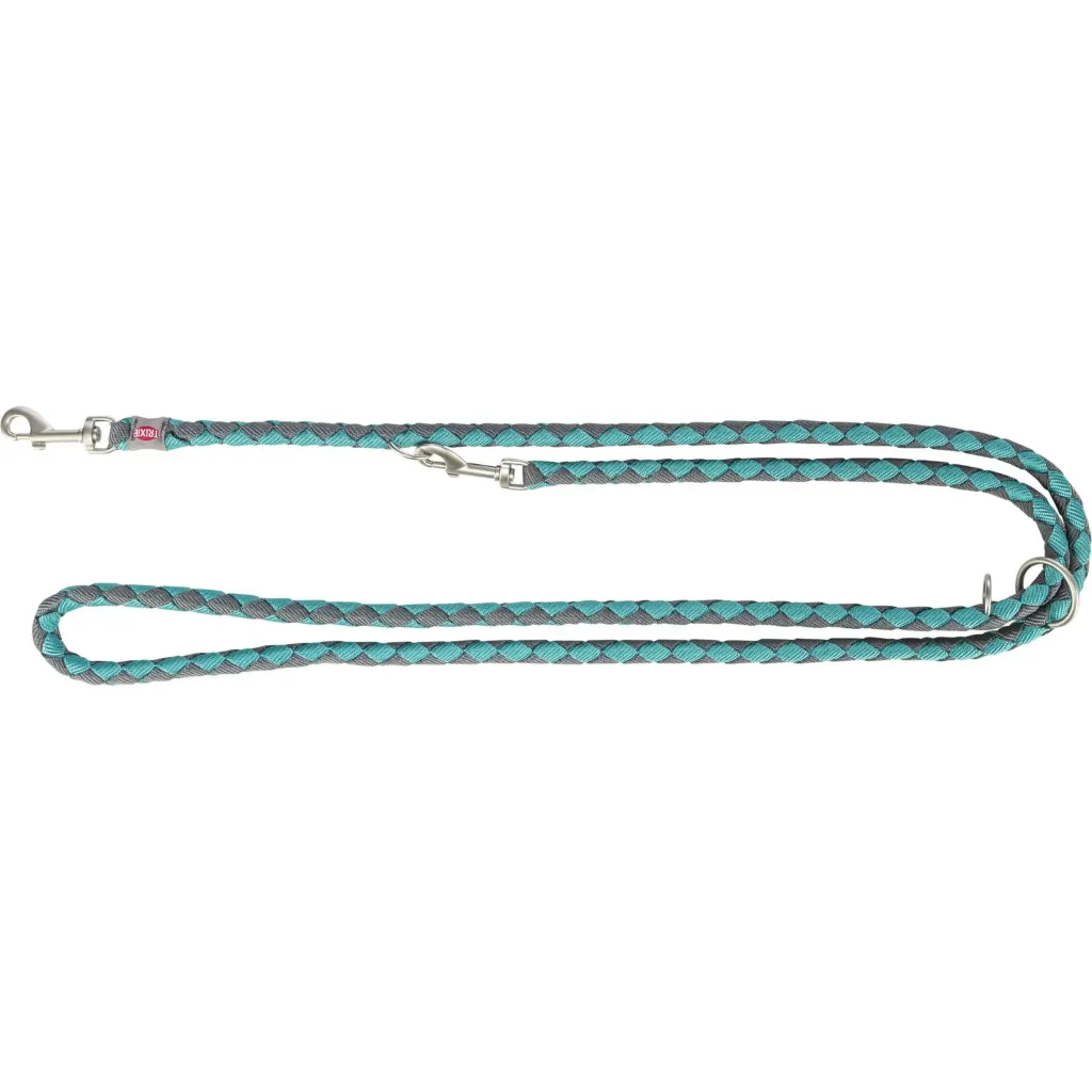 [J26090035] Laisse réglable "Cavo" - Aqua/Gris graphite (L-XL) - Trixie