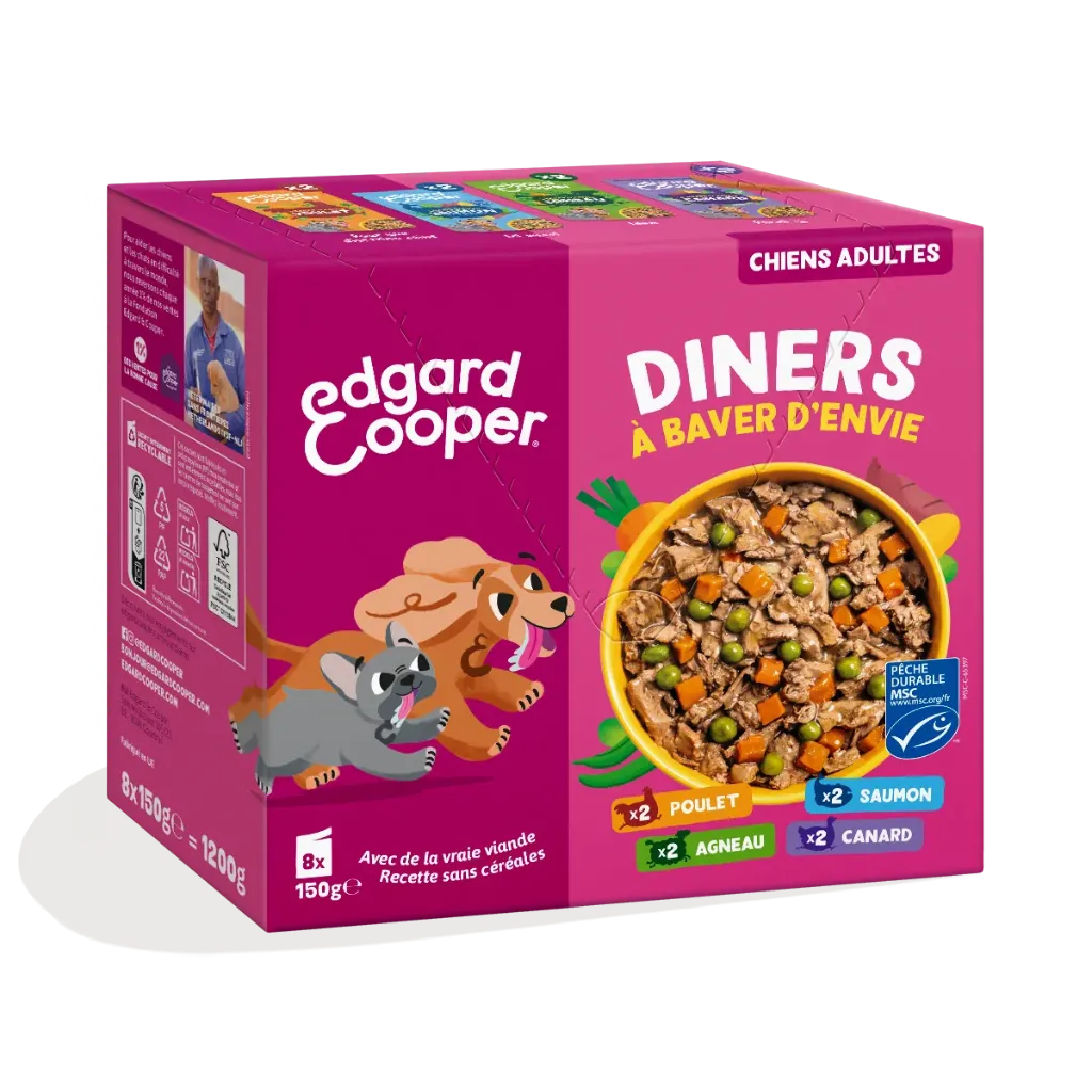 [J26100049] Diners à baver d’envie Multipack (8 sachets 150 g) - Edgard & Cooper