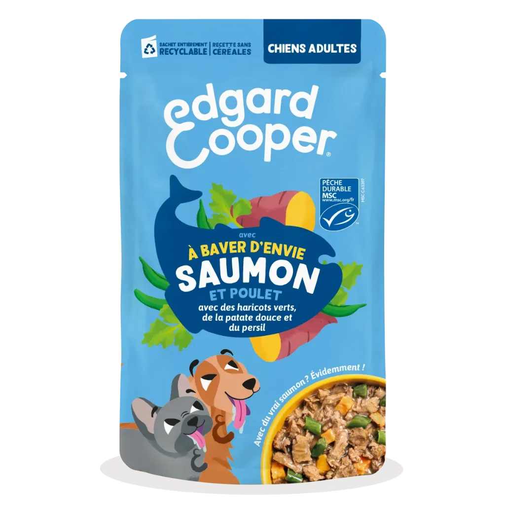 [J26100048] Diners à baver d’envie Saumon en sachet (150 g) - Edgard & Cooper